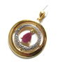 ルビーの雫が揺れる・サークルペンダント