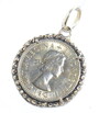 【碌山】6ペンス・コインのシルバーペンダント エリザベス2世(1962・67年)